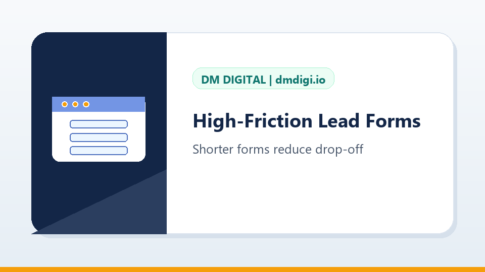 Creating High-Friction Lead Forms visual for Common Conversion-focused Websites Mistakes to Avoid