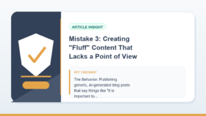 Mistake 3: Creating "Fluff" Content That Lacks a Point of View visual for Common Aeo And Geo Mistakes to Avoid
