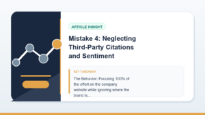Mistake 4: Neglecting Third-Party Citations and Sentiment visual for Common Aeo And Geo Mistakes to Avoid