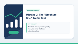 Mistake 2: The "Brochure Site" Traffic Sink visual for Paid Ads Tied To Pipeline: Questions Buyers Ask Before They...