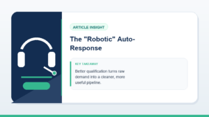 The "Robotic" Auto-Response visual for Speed-to-lead Follow-up: Benefits, Tradeoffs, and Next Steps